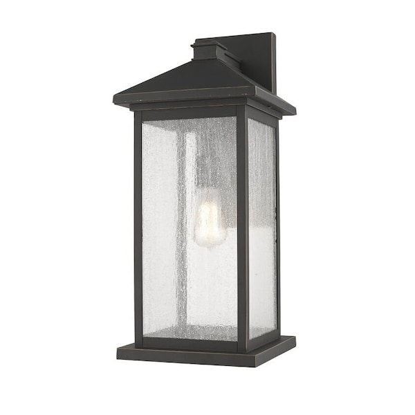 Z-Lite Portland 1 Light Outdoor Wall Sconce, Oil Rubbed Bronze And Clear Seedy 531BXL-ORB - main